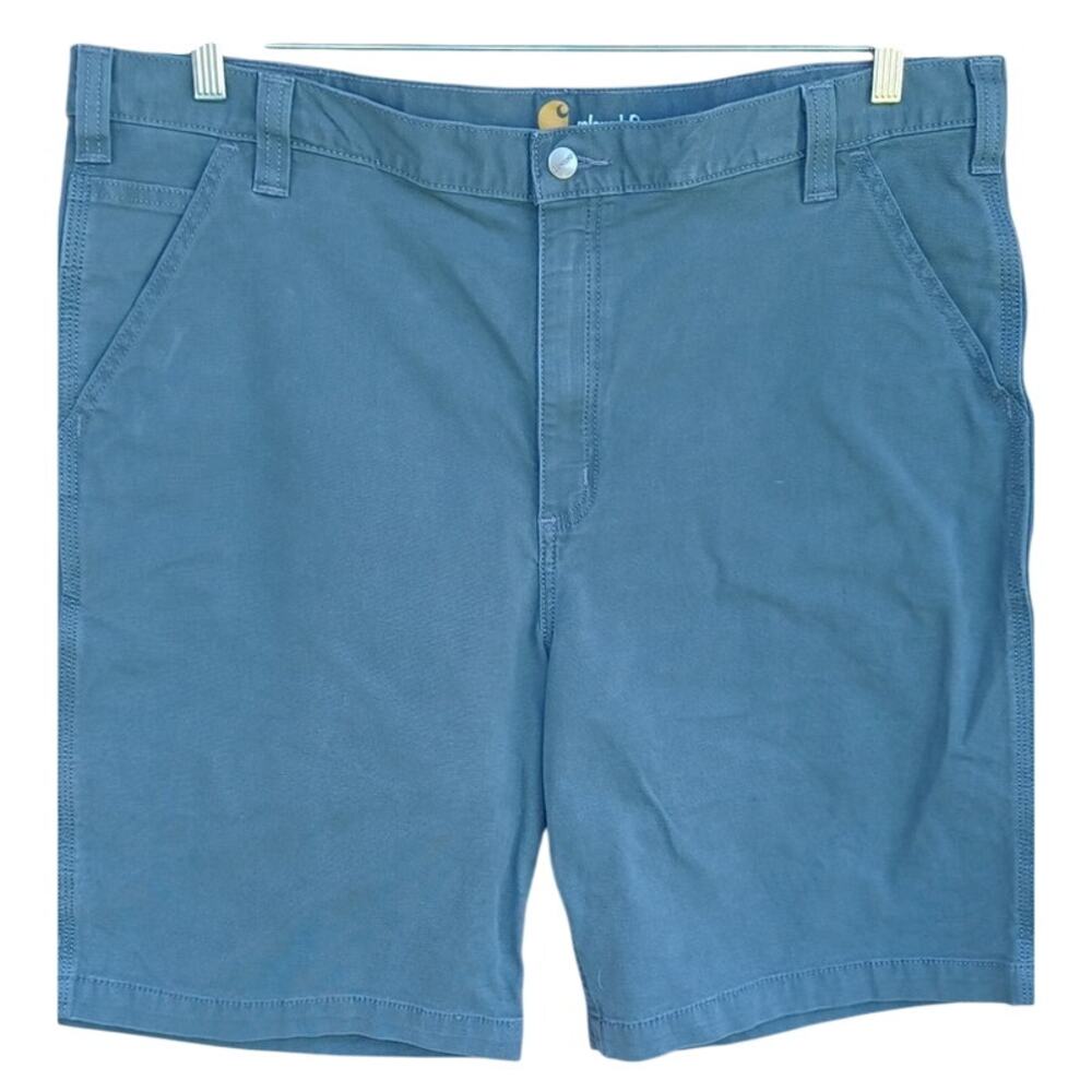 Carhartt Relaxed Fit Men's Cargo Work Shorts Gray Green 42 Cotton Stretch